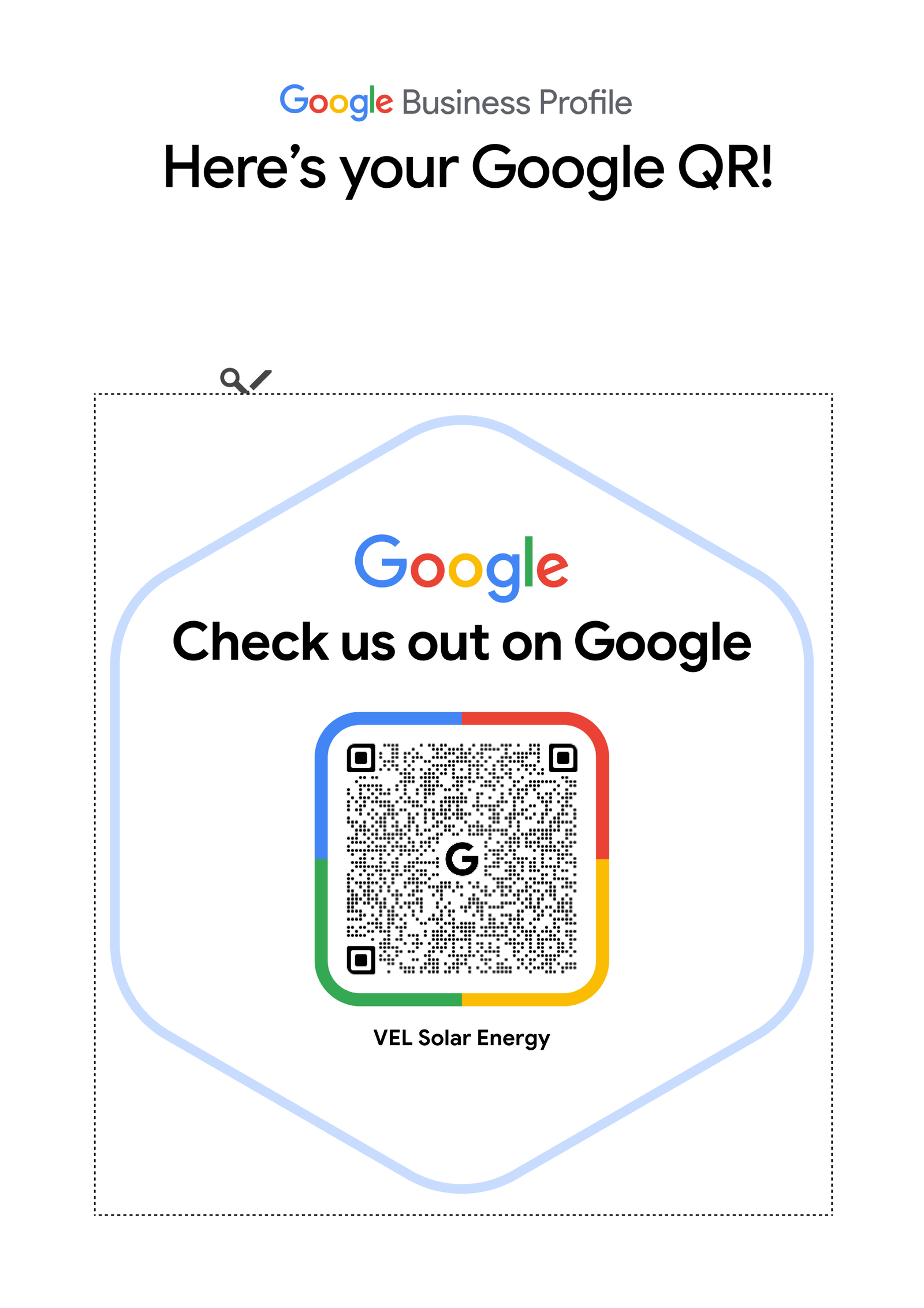 VEL Solar Energy Google Reviews QR Code